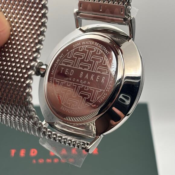 Ted Baker Phylipa BKPPGS217 Mens 43mm Silver Mesh White Dial Quartz. NIBWT - Picture 8 of 16